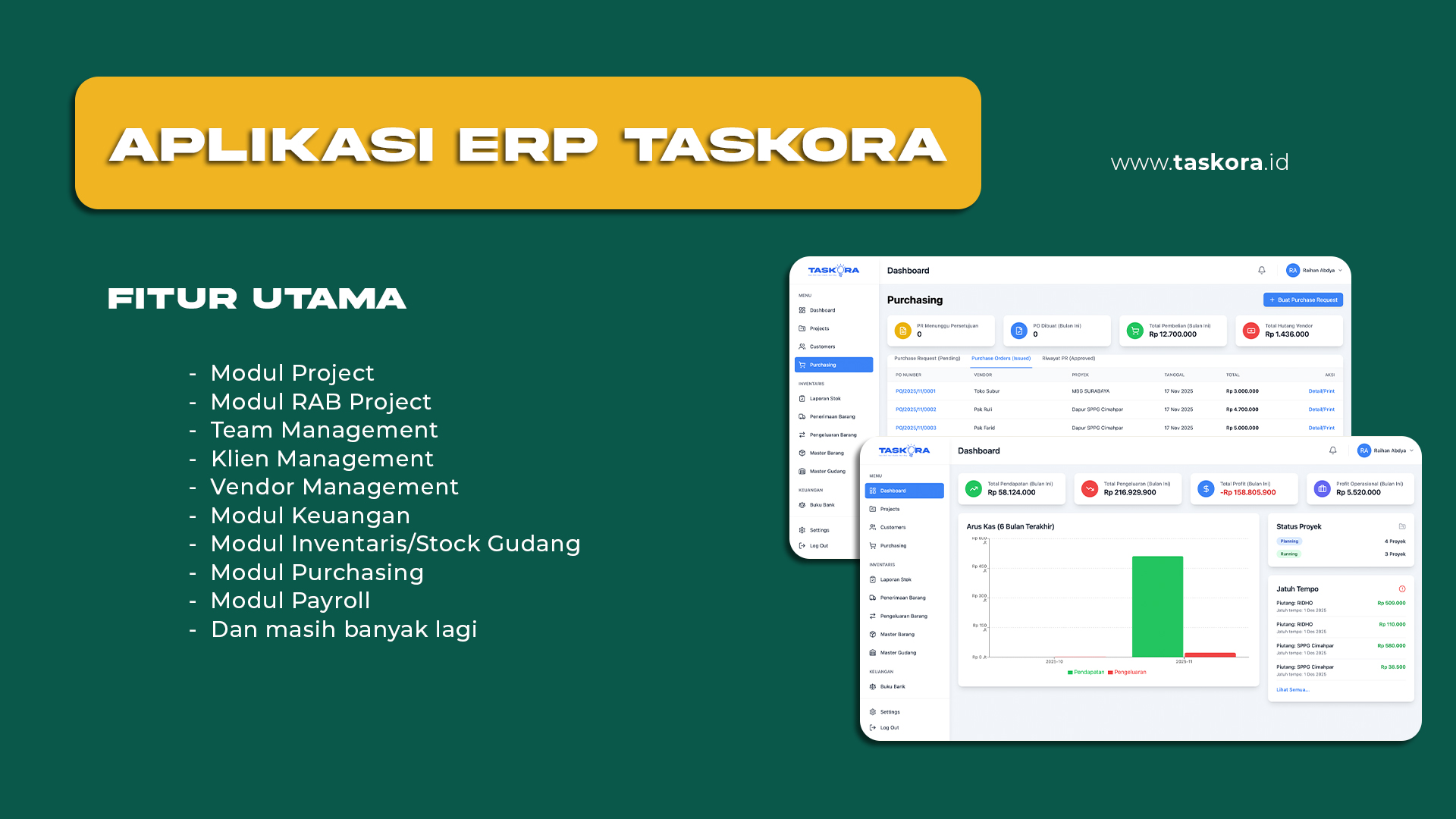 Aplikasi ERP Taskora